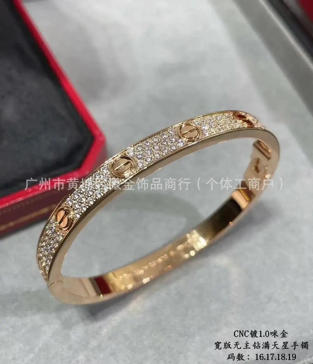Unbranded Jewelry Screw-Motif Crystal Bangle Bracelet — Style 17