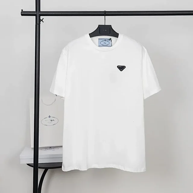Prada T-Shirts Short-sleeve crew-neck logo product detail image 3