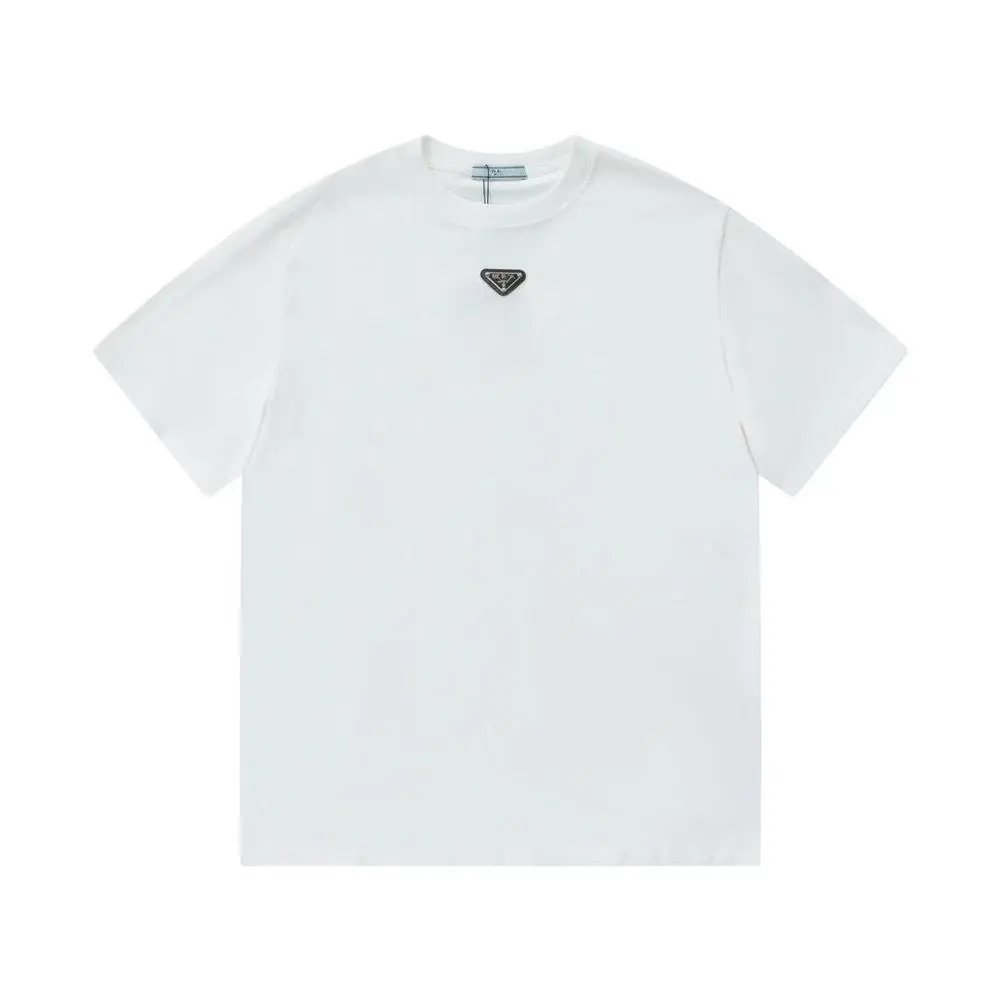 Prada T-Shirts Short-sleeve crew-neck logo — Style 10