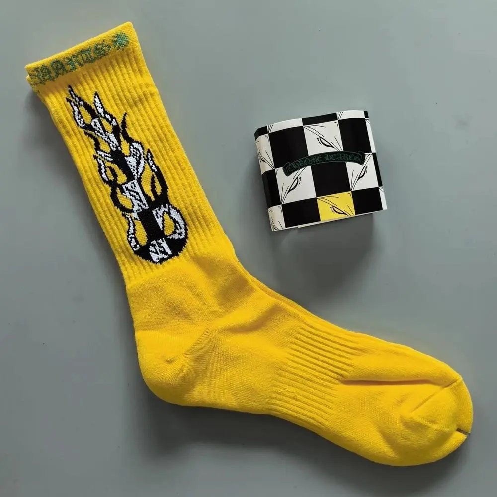 Chrome Hearts Socks Gothic Cross and Lips Patterned Crew — Style 17