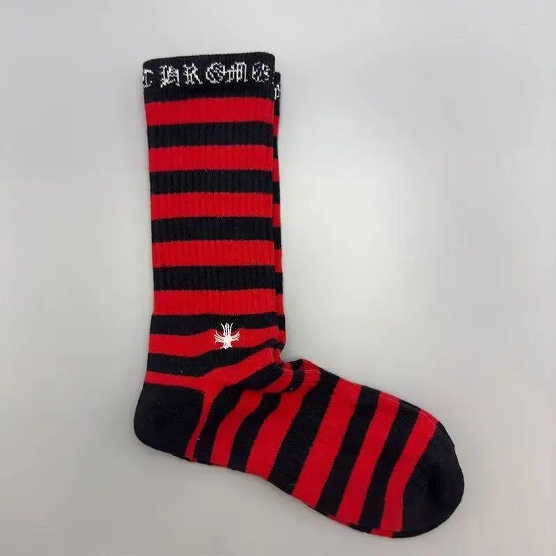 Chrome Hearts Socks Gothic Cross and Lips Patterned Crew — Style 33