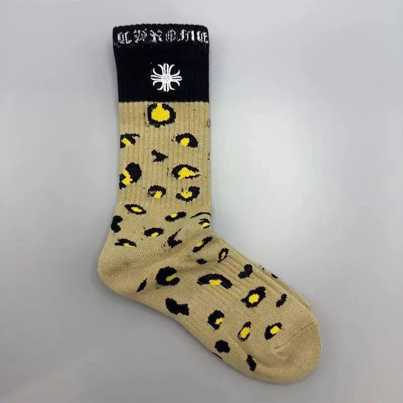 Chrome Hearts Socks Gothic Cross and Lips Patterned Crew — Style 37
