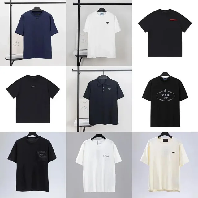 Prada T-Shirts Short-sleeve crew-neck logo product detail image 1