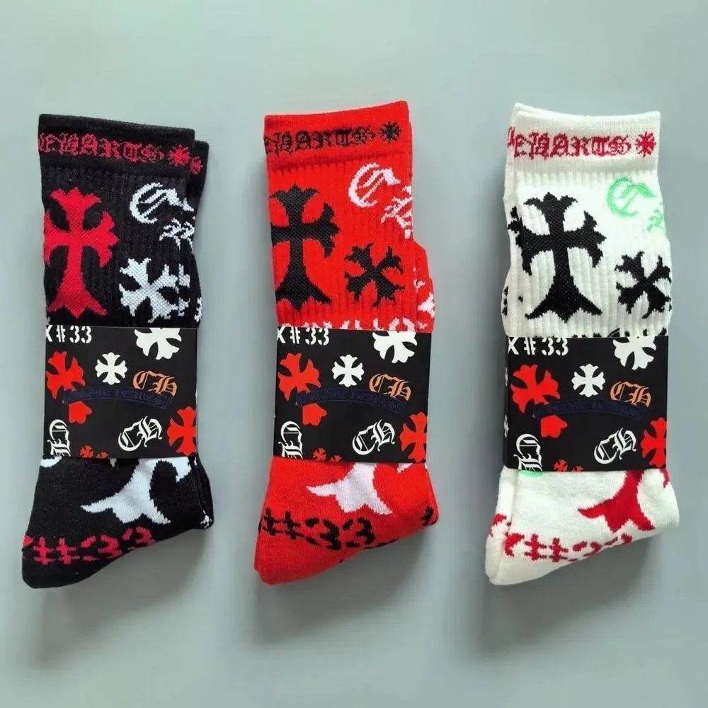 Chrome Hearts Socks Gothic Cross and Lips Patterned Crew image 3