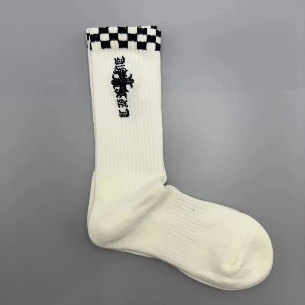 Chrome Hearts Socks Gothic Cross and Lips Patterned Crew — Style 26