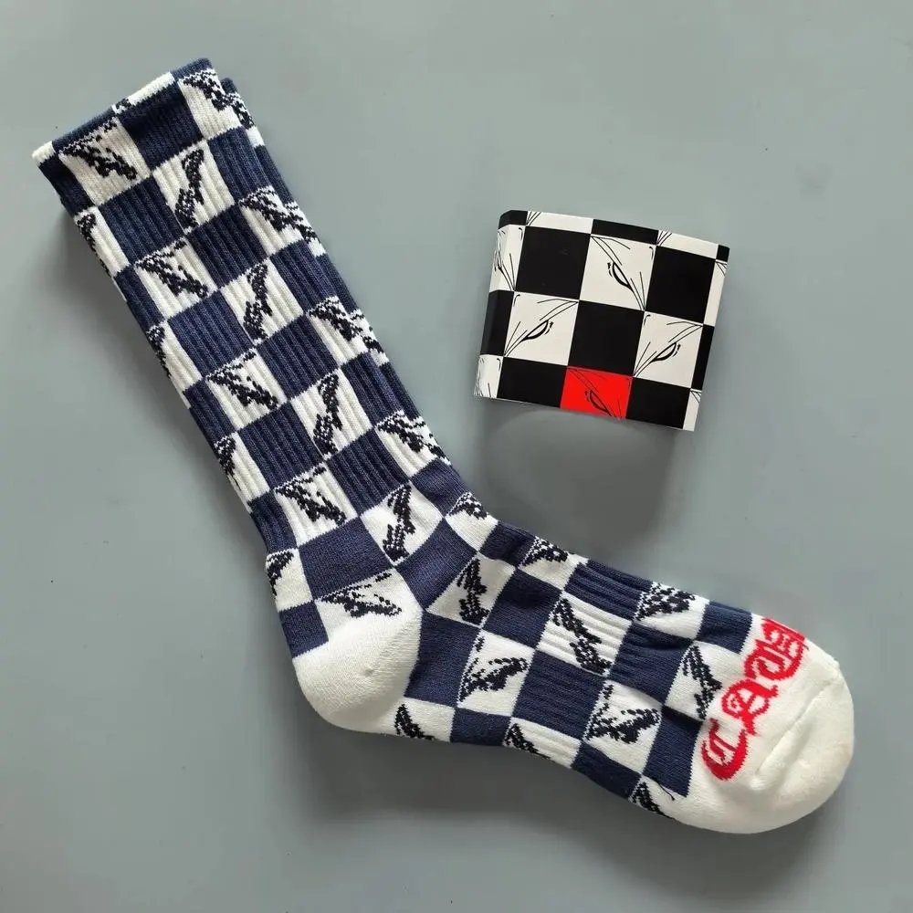 Chrome Hearts Socks Gothic Cross and Lips Patterned Crew — Style 14