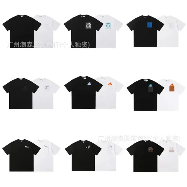 LOEWE T-Shirts Short-sleeve crew-neck Anagram logo T-shirt product detail image 1
