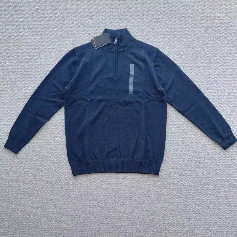 Unbranded Knitwear Half-Zip Mock-Neck Knit Sweater with Striped Collar Trim image 4