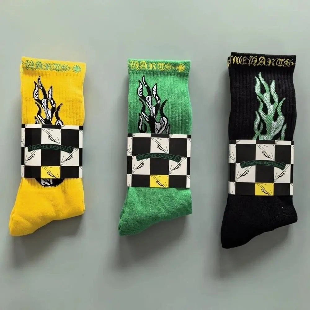 Chrome Hearts Socks Gothic Cross and Lips Patterned Crew image 4