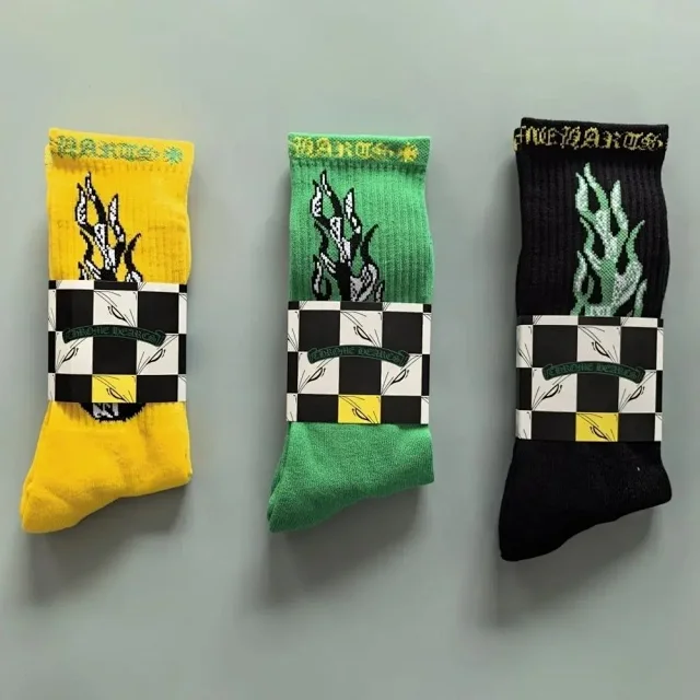 Chrome Hearts Socks Gothic Cross and Lips Patterned Crew product detail image 4