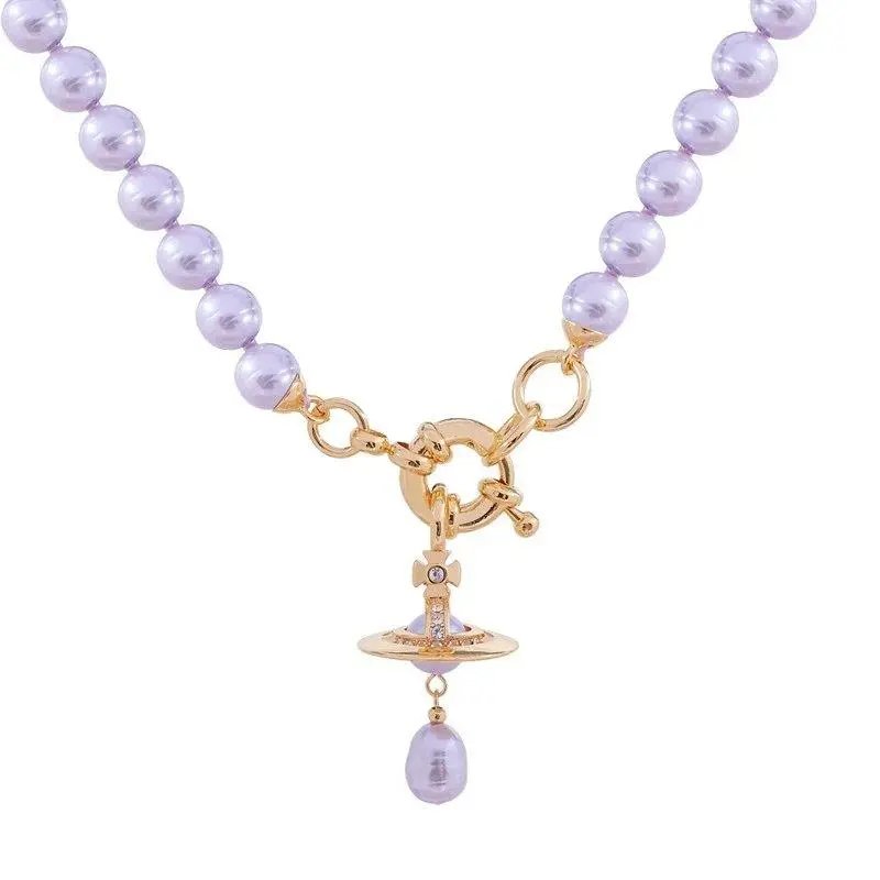 Vivienne Westwood Jewelry Pearl-Bead Orb Charm Necklace and Bracelet Set — Style 7