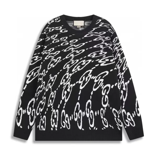 Gucci Script Logo Knit Sweater Gray - 8