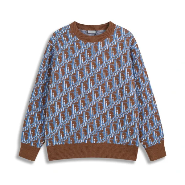 Dior Oblique Knit Sweater Brown and Blue - 1