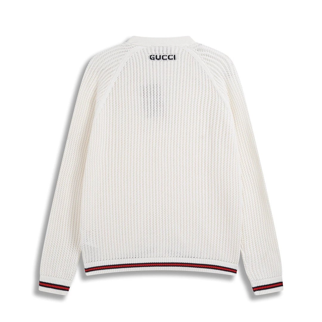 Gucci Script Logo Knit Sweater Gray - 5