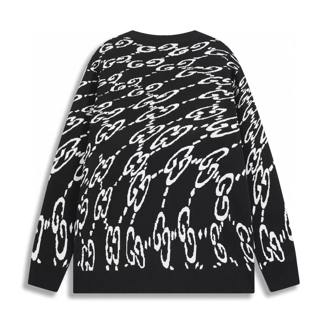 Gucci Script Logo Knit Sweater Gray - 9