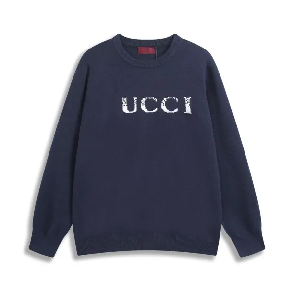Gucci Script Logo Knit Sweater Gray - 14
