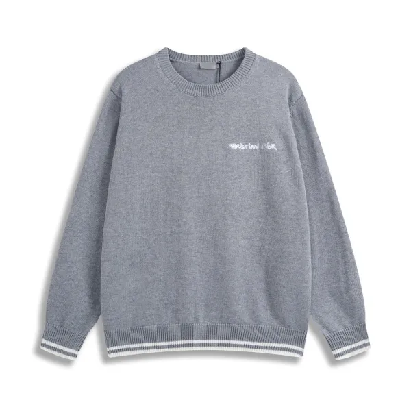 Gucci Script Logo Knit Sweater Gray - 12