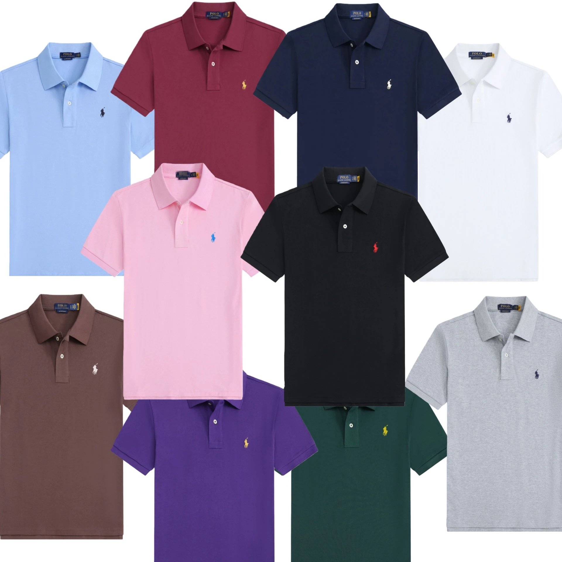 Men's Polo Shirts with Embroidered Pony Logo