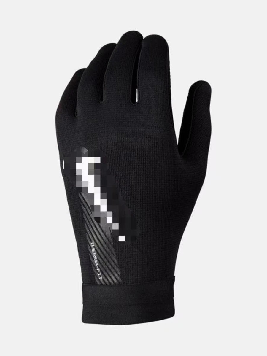 Men's football gloves with granular fleece for warmth, anti slip particles for palms, touch screen for goalkeepers