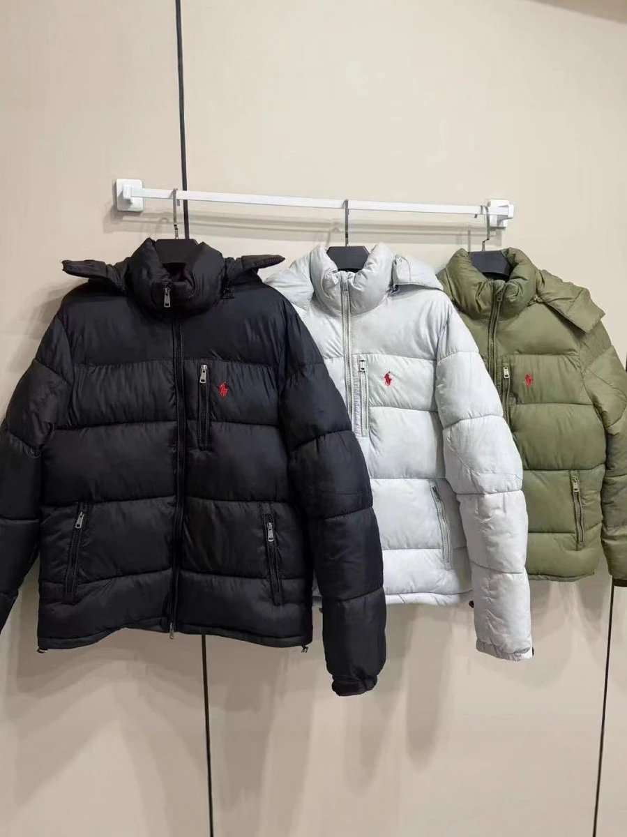 Cross-border Winter US Version New Embroidered Hooded Ralph Cotton Padded Jacket Thickened Cold-proof Warm Couple Classic Casual Coat