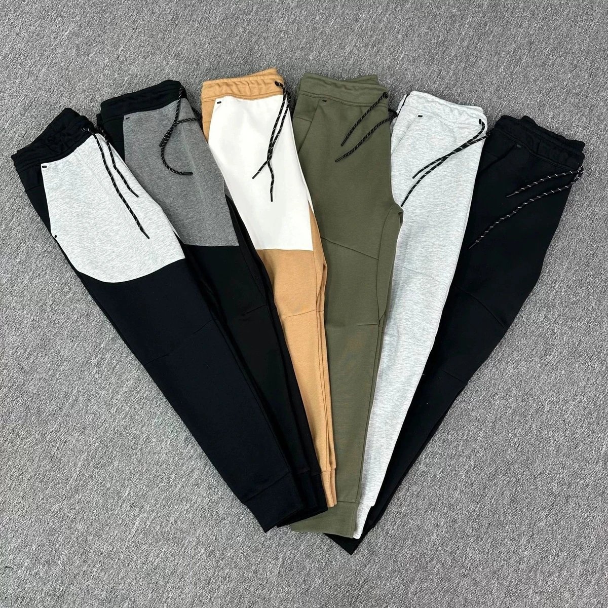CU4 Men's Knitted Color blocked Adhesive Pocket Breathable New Casual Leg Tights Running Training Pants 496