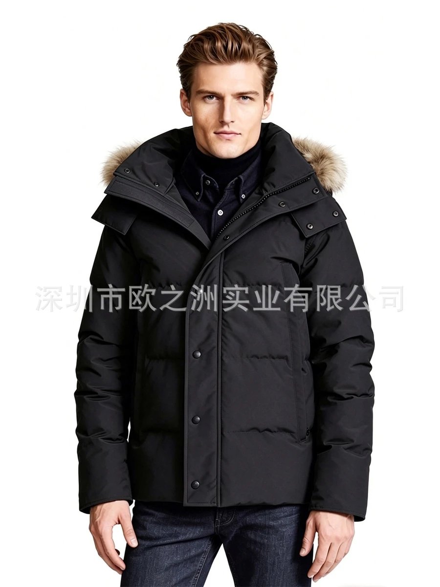 Palm Moose Men Canadian Style Fur Hooded Wyndham Down Jacket
