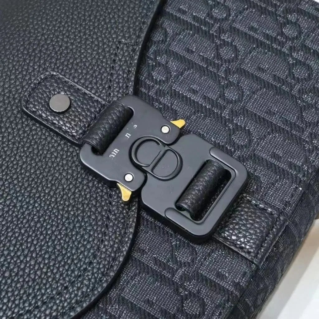 Dior Saddle Bag Black Grained Leather Crossbody Bag - 11