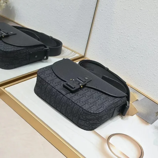 Dior Crossbody Bags Oblique-pattern flap bag with buckle closure product detail image 9