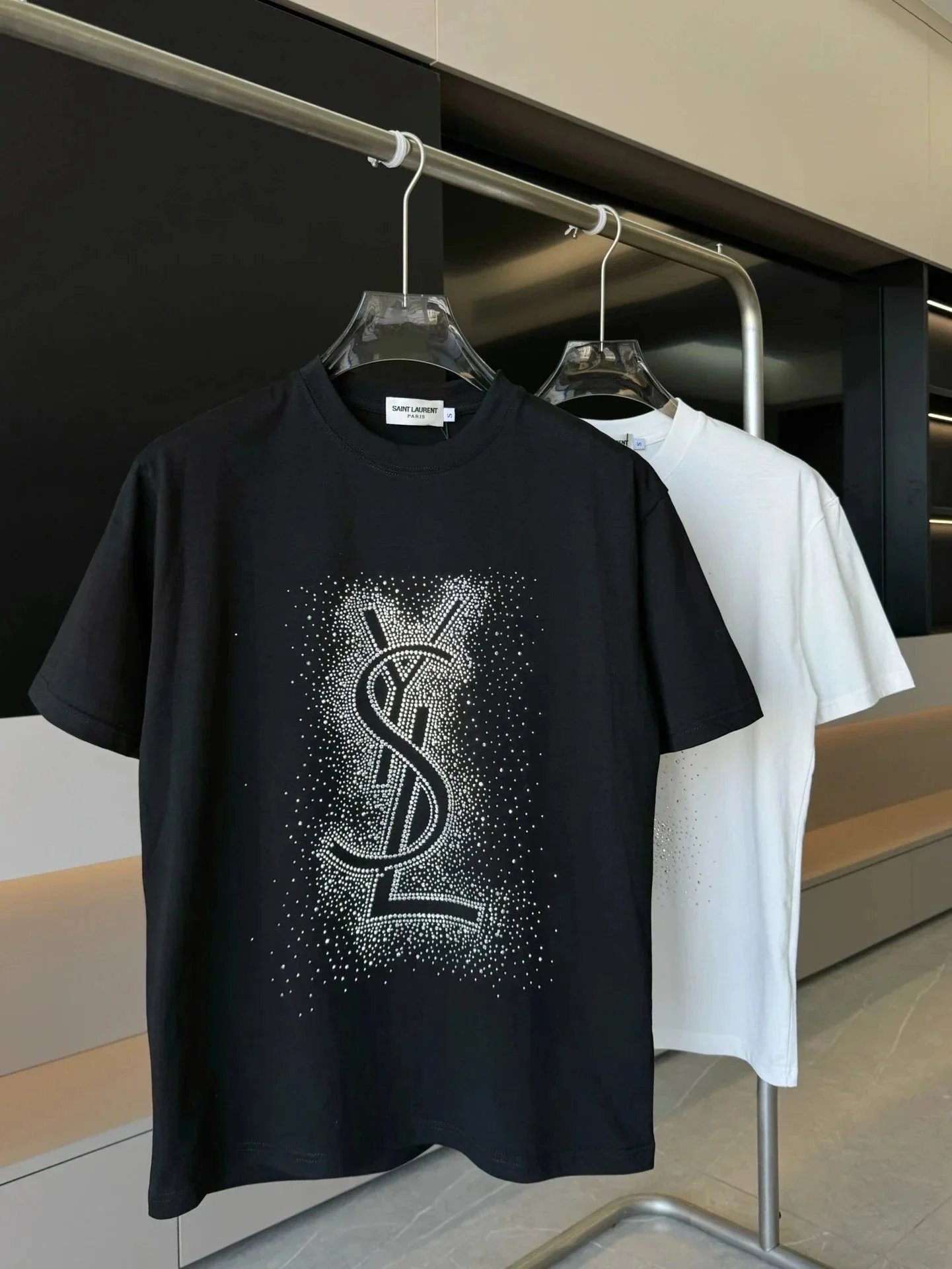Saint Laurent Logo Print White T-Shirt - 7