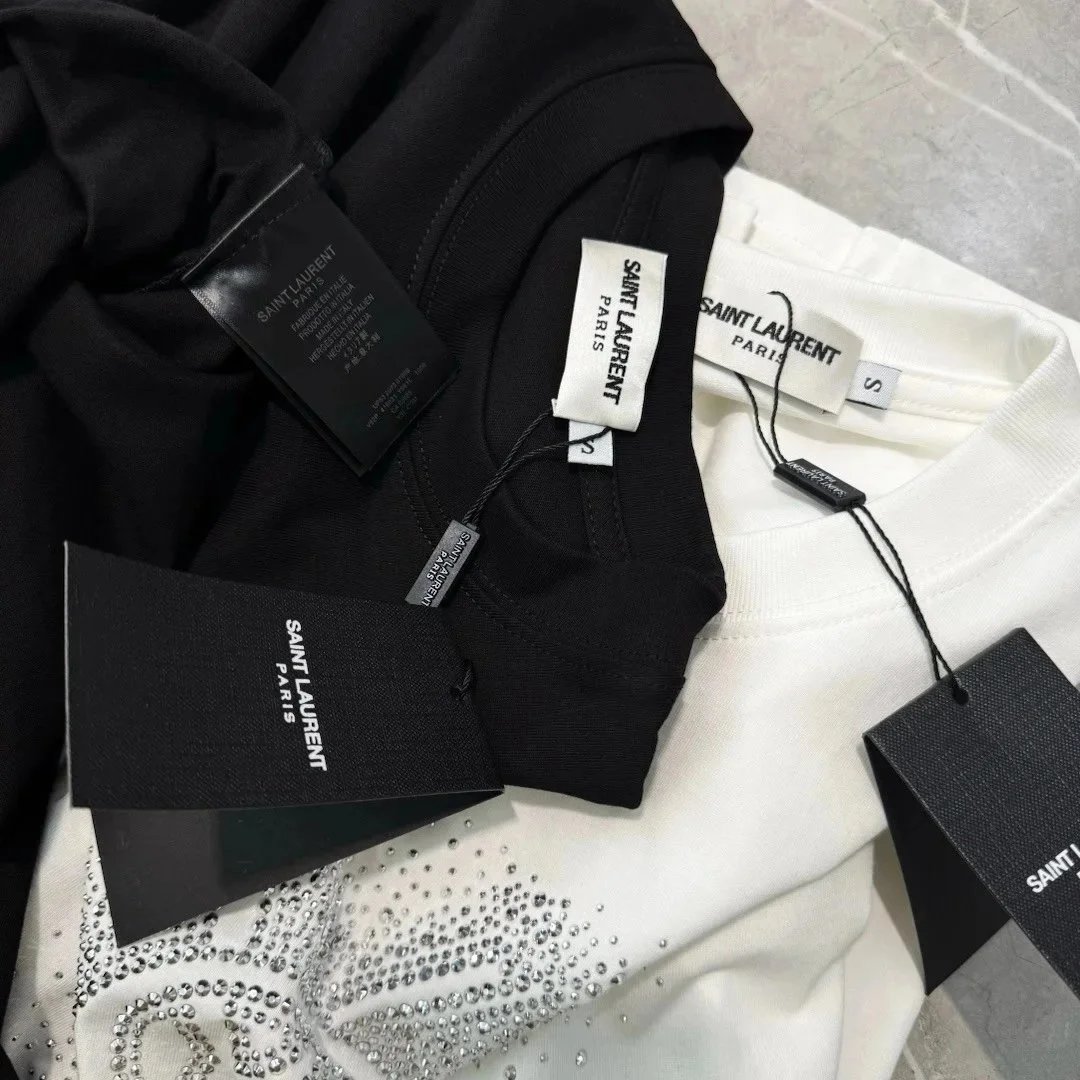 Saint Laurent Logo Print White T-Shirt - 10
