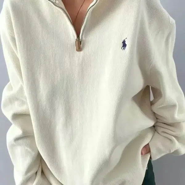 Ralph Lauren Polo Quarter-Zip Sweater Forest Green - 6