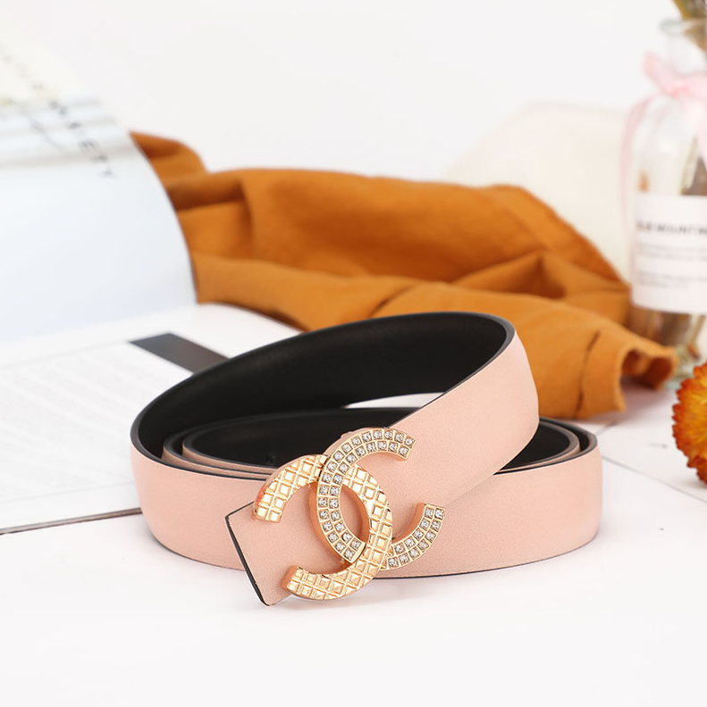 Chanel Belts Interlocking CC buckle belt — D-6 pink
