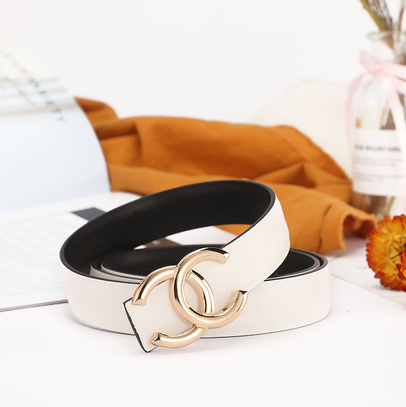Chanel Belts Interlocking CC buckle belt — B- 2 white