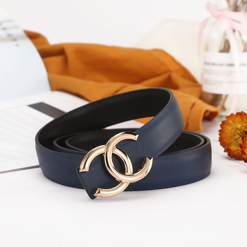 Chanel Belts Interlocking CC buckle belt — B- 6 blue