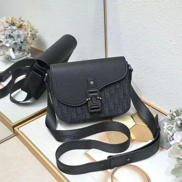 Dior Crossbody Bags Oblique-pattern flap bag with buckle closure product detail image 6