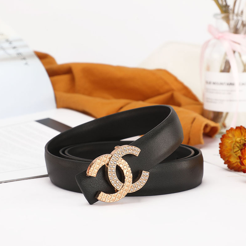 Chanel Belts Interlocking CC buckle belt — D-4 black
