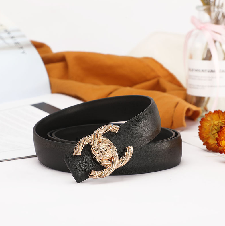 Chanel Belts Interlocking CC buckle belt — E-5 black