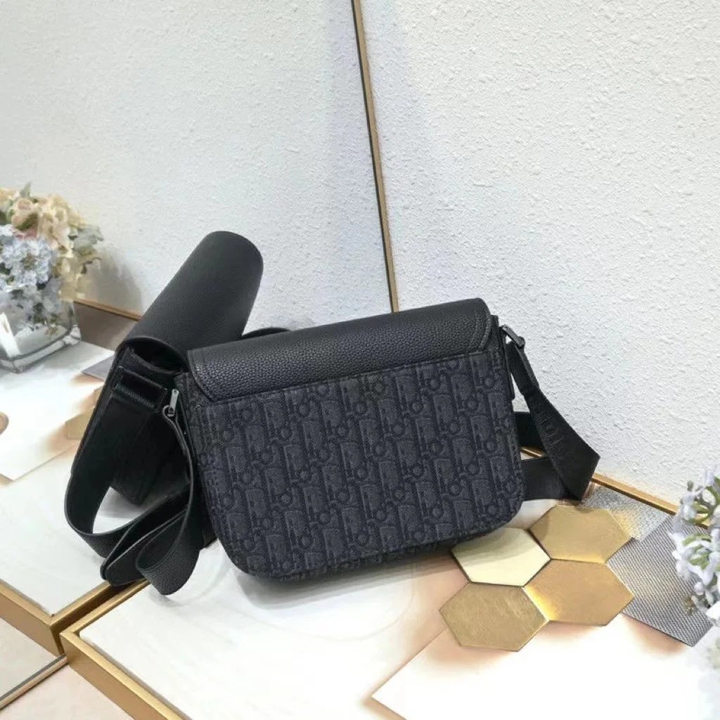 Dior Saddle Bag Black Grained Leather Crossbody Bag - 9