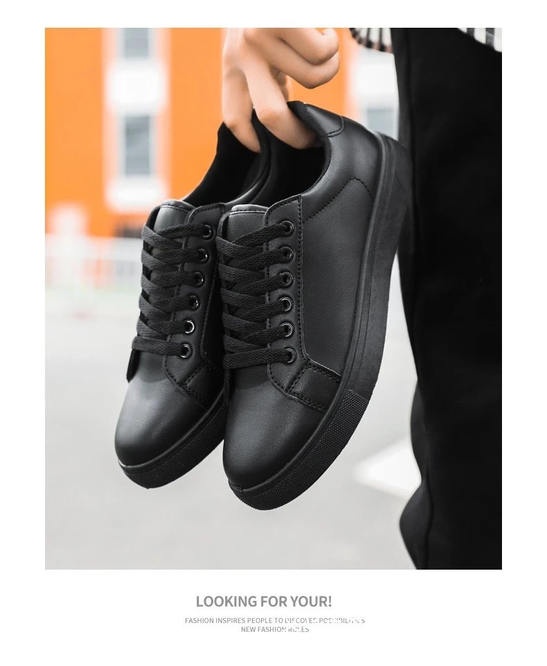 Design Classic Low-Top Black Leather Sneakers - 14