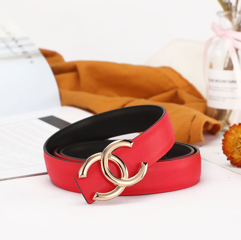 Chanel Belts Interlocking CC buckle belt — B- 1 red