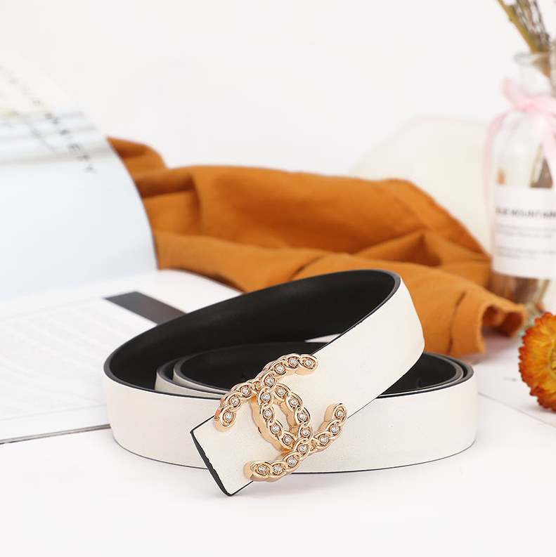Chanel Belts Interlocking CC buckle belt — C- 5 white
