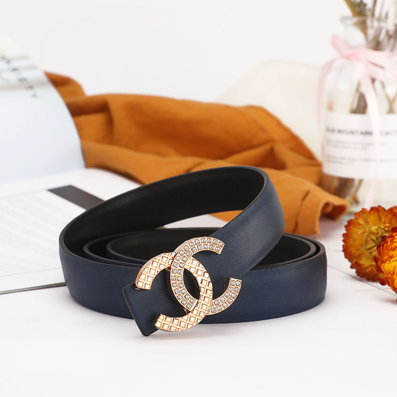 Chanel Belts Interlocking CC buckle belt — D-2 blue