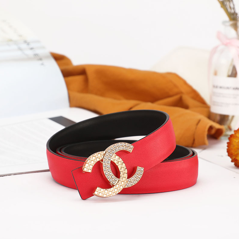 Chanel Belts Interlocking CC buckle belt — D-5 red