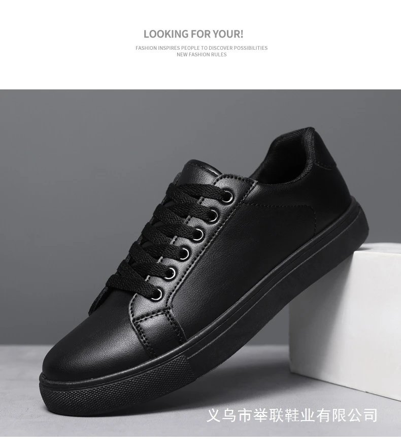 Design Classic Low-Top Black Leather Sneakers - 15