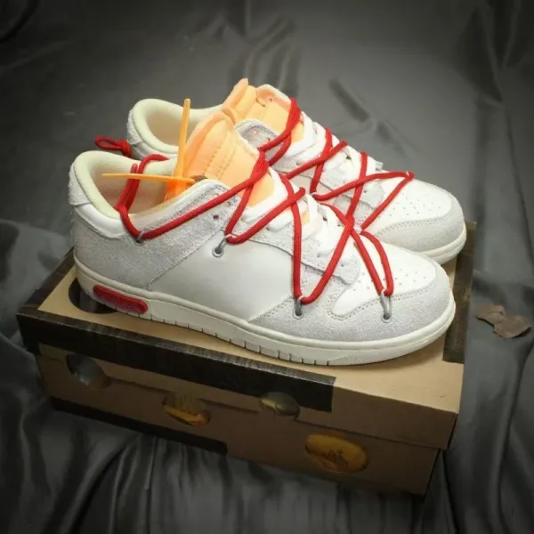 Off-White Nike Dunk Low Industrial Pink Sneakers - 5