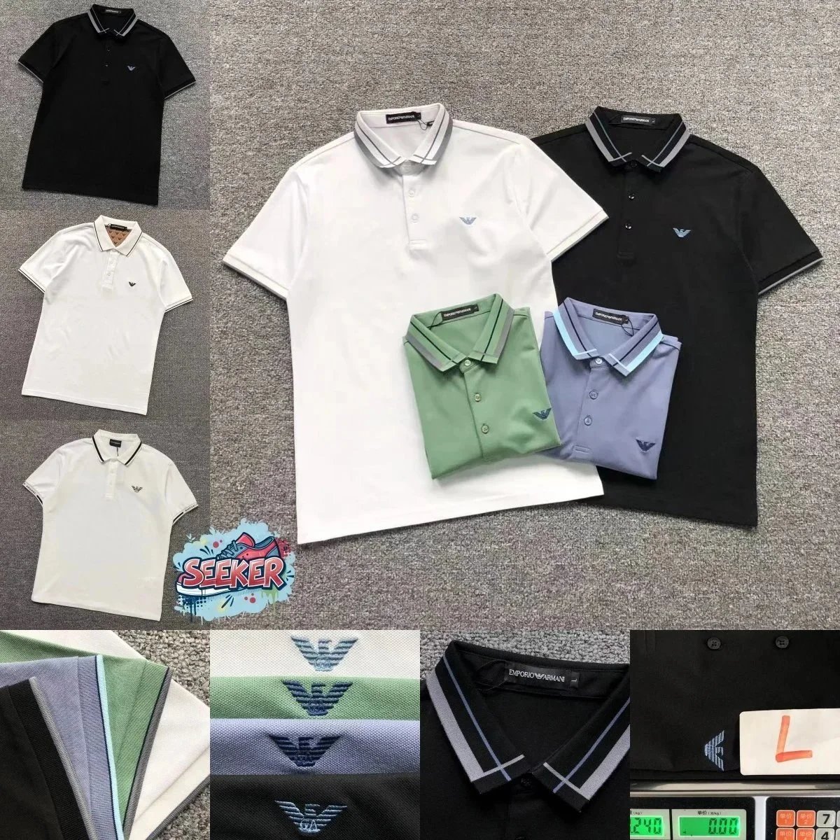 Emporio Armani Classic Logo Gray Polo Shirt Tops.polo - 3