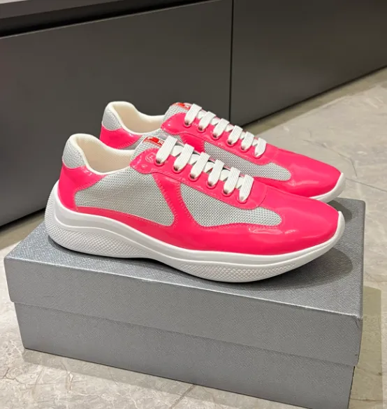 Prada Re-Nylon Arena Sneakers Pink and Gray Sneakers - 1
