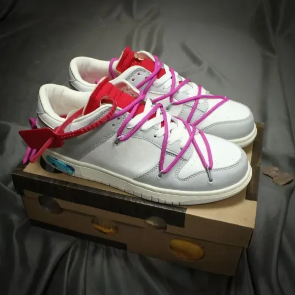 Off-White Nike Dunk Low Industrial Pink Sneakers - 7