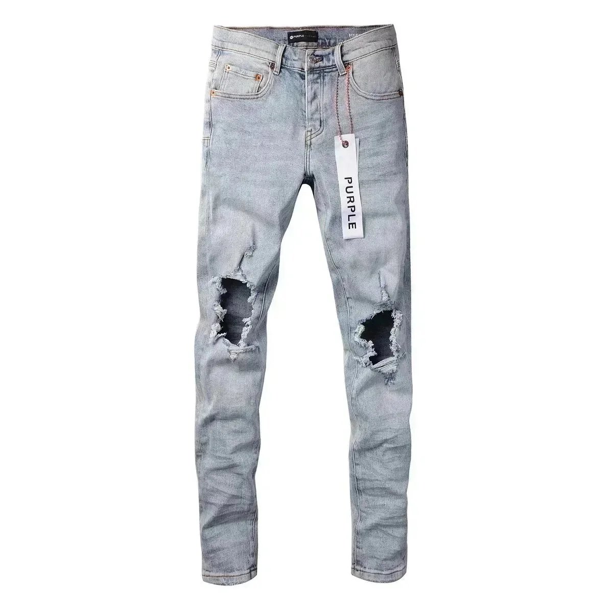 Amiri Distressed Logo Jeans Blue - 4