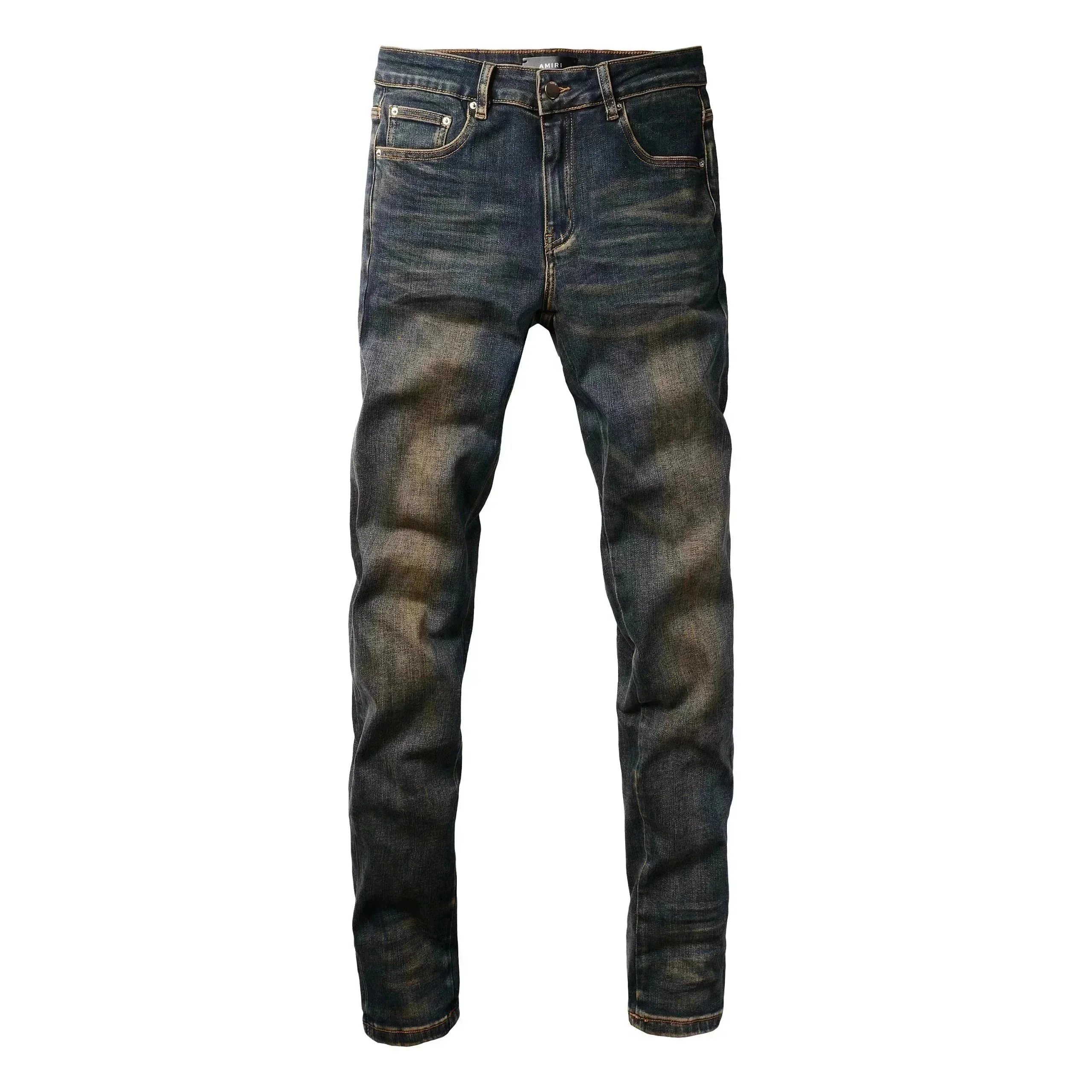 Amiri Distressed Logo Jeans Blue - 10